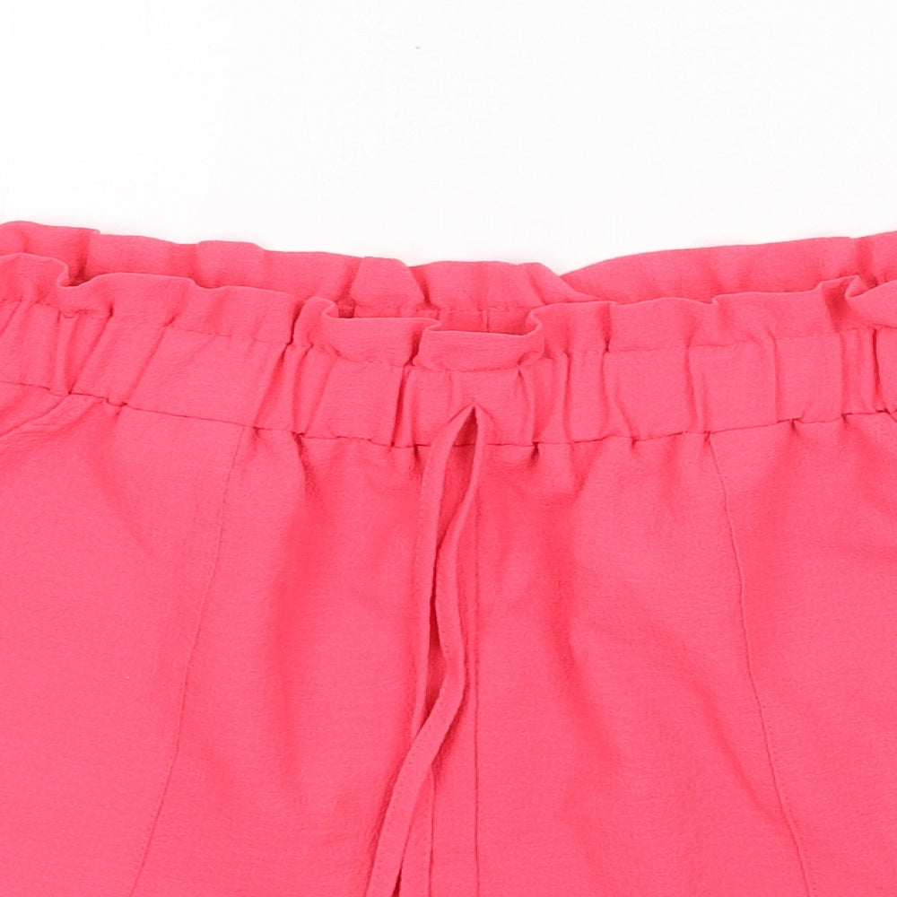 Preworn Womens Pink Polyester Basic Shorts Size 30 Regular Drawstring