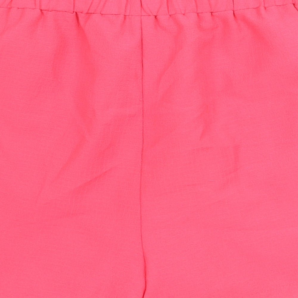 Preworn Womens Pink Polyester Basic Shorts Size 30 Regular Drawstring