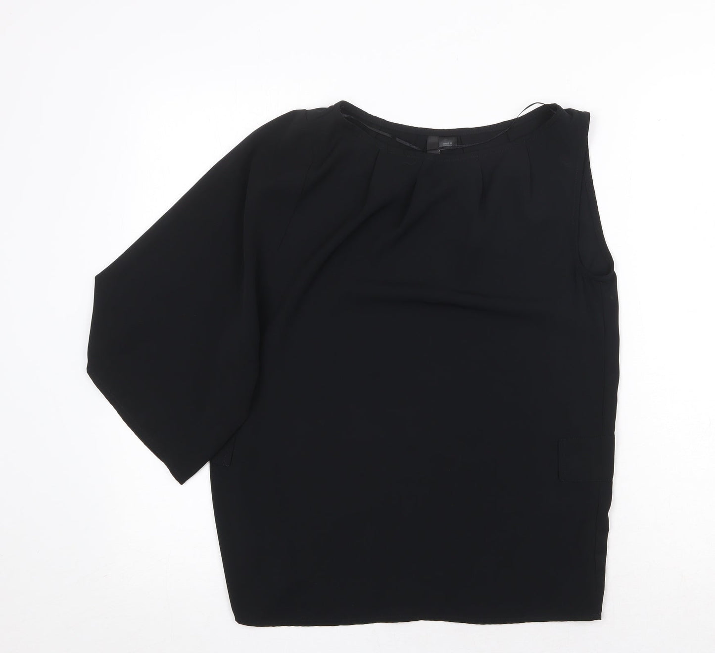 Womens UK Size 4XL Preworn Black Basic Blouse