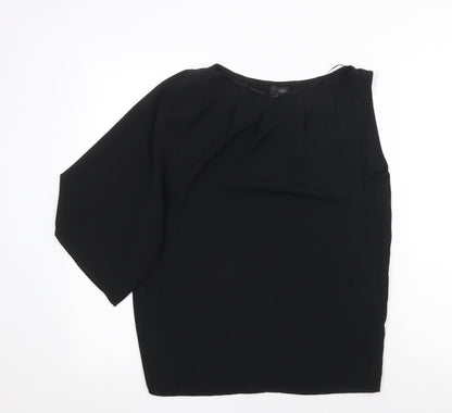 Womens UK Size 4XL Preworn Black Basic Blouse
