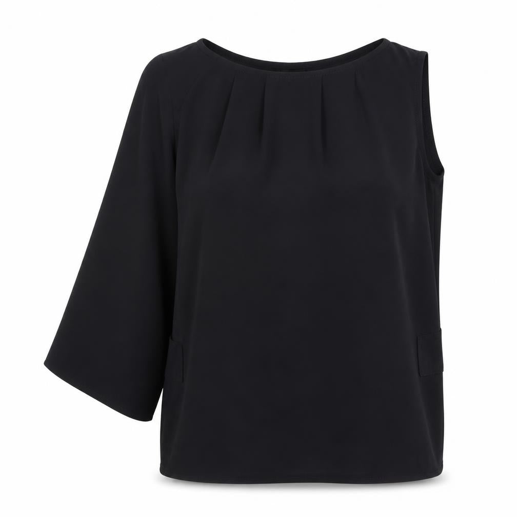 Womens UK Size 4XL Preworn Black Basic Blouse