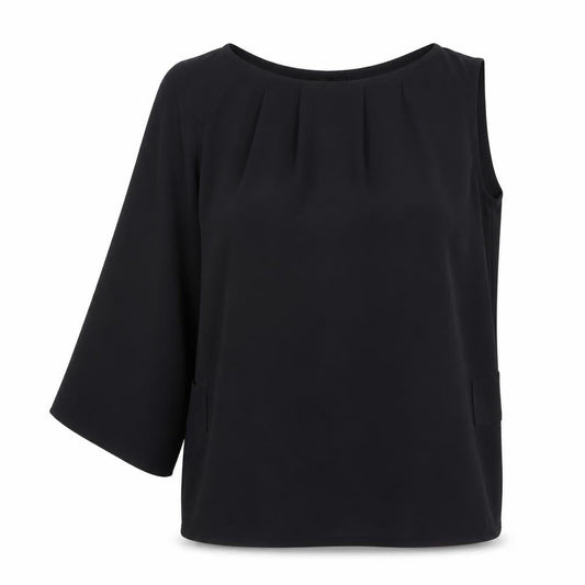 Womens UK Size 4XL Preworn Black Basic Blouse