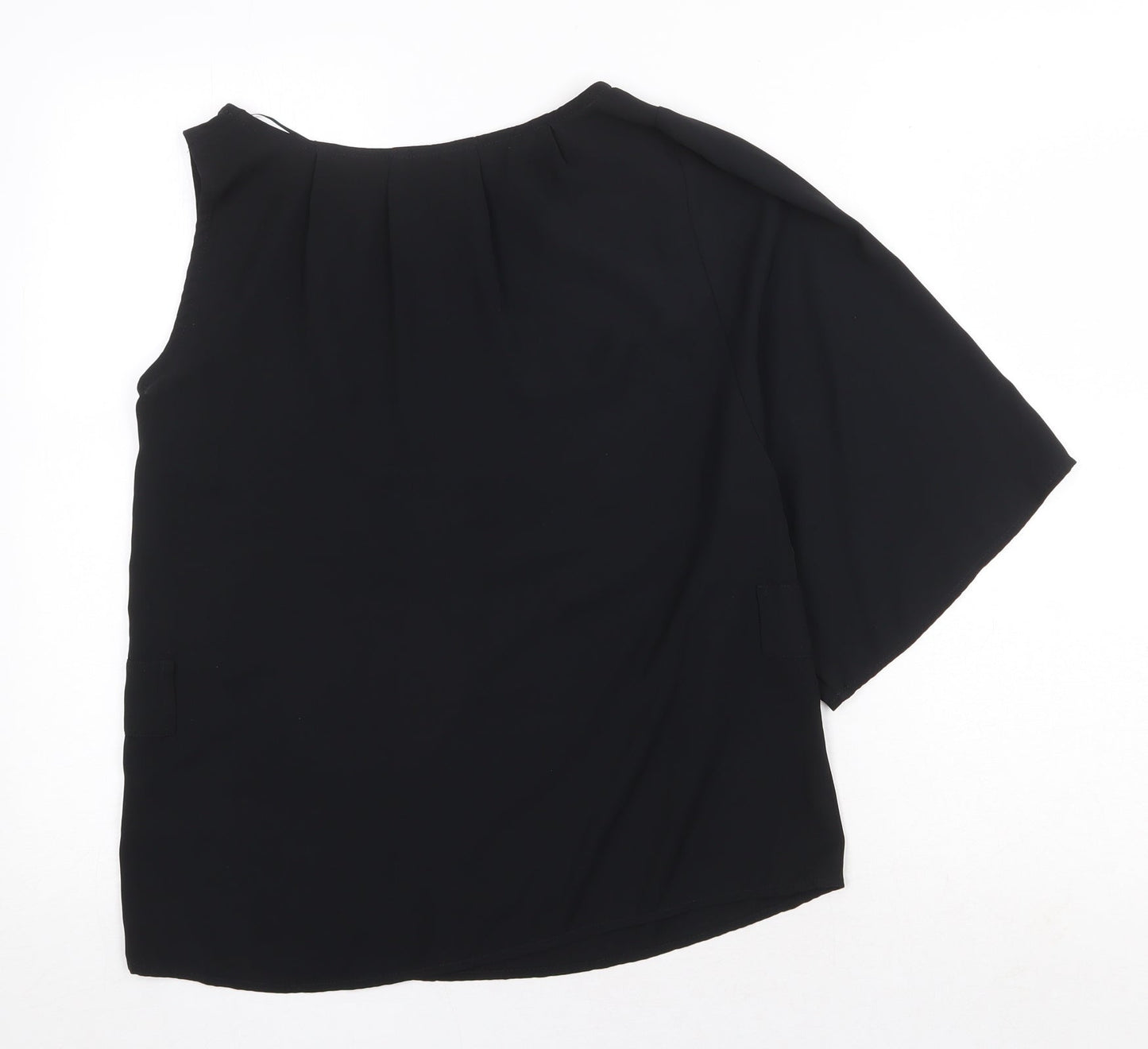 Womens UK Size 4XL Preworn Black Basic Blouse