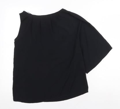 Womens UK Size 4XL Preworn Black Basic Blouse