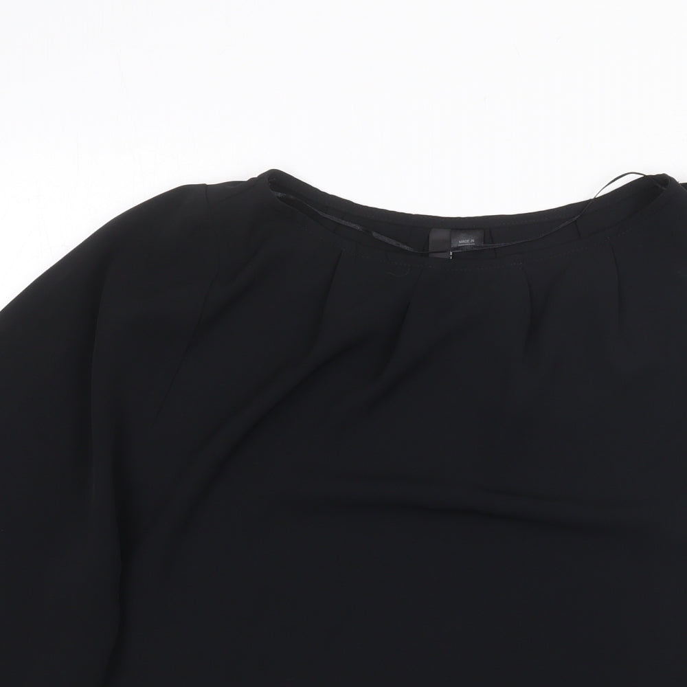 Womens UK Size 4XL Preworn Black Basic Blouse