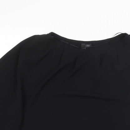 Womens UK Size 4XL Preworn Black Basic Blouse