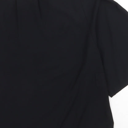 Womens UK Size 4XL Preworn Black Basic Blouse