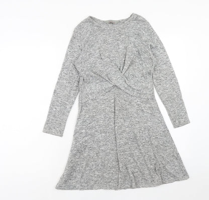 Dorothy Perkins Womens Grey Polyester Trapeze & Swing Size 10 Round Neck Pullover