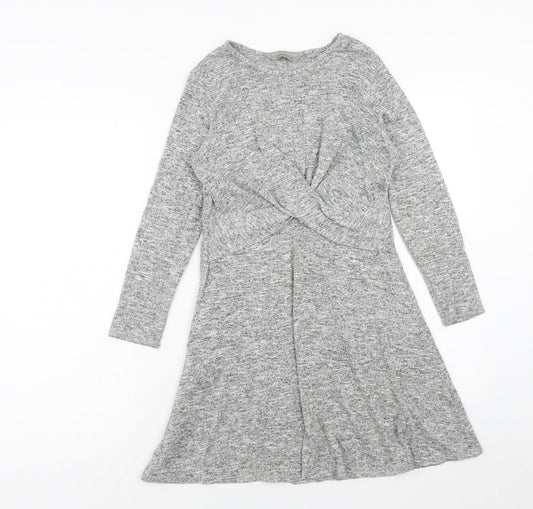 Dorothy Perkins Womens Grey Polyester Trapeze & Swing Size 10 Round Neck Pullover