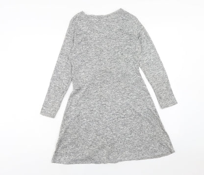 Dorothy Perkins Womens Grey Polyester Trapeze & Swing Size 10 Round Neck Pullover