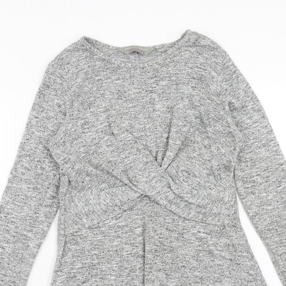 Dorothy Perkins Womens Grey Polyester Trapeze & Swing Size 10 Round Neck Pullover