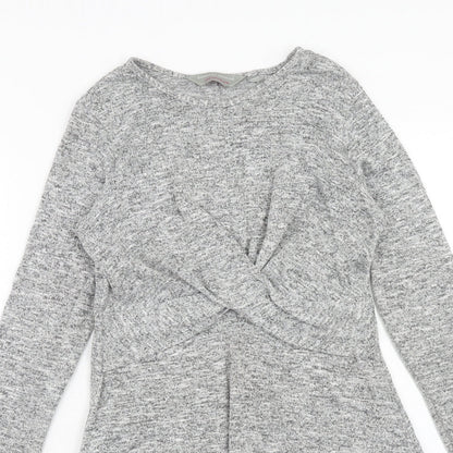 Dorothy Perkins Womens Grey Polyester Trapeze & Swing Size 10 Round Neck Pullover