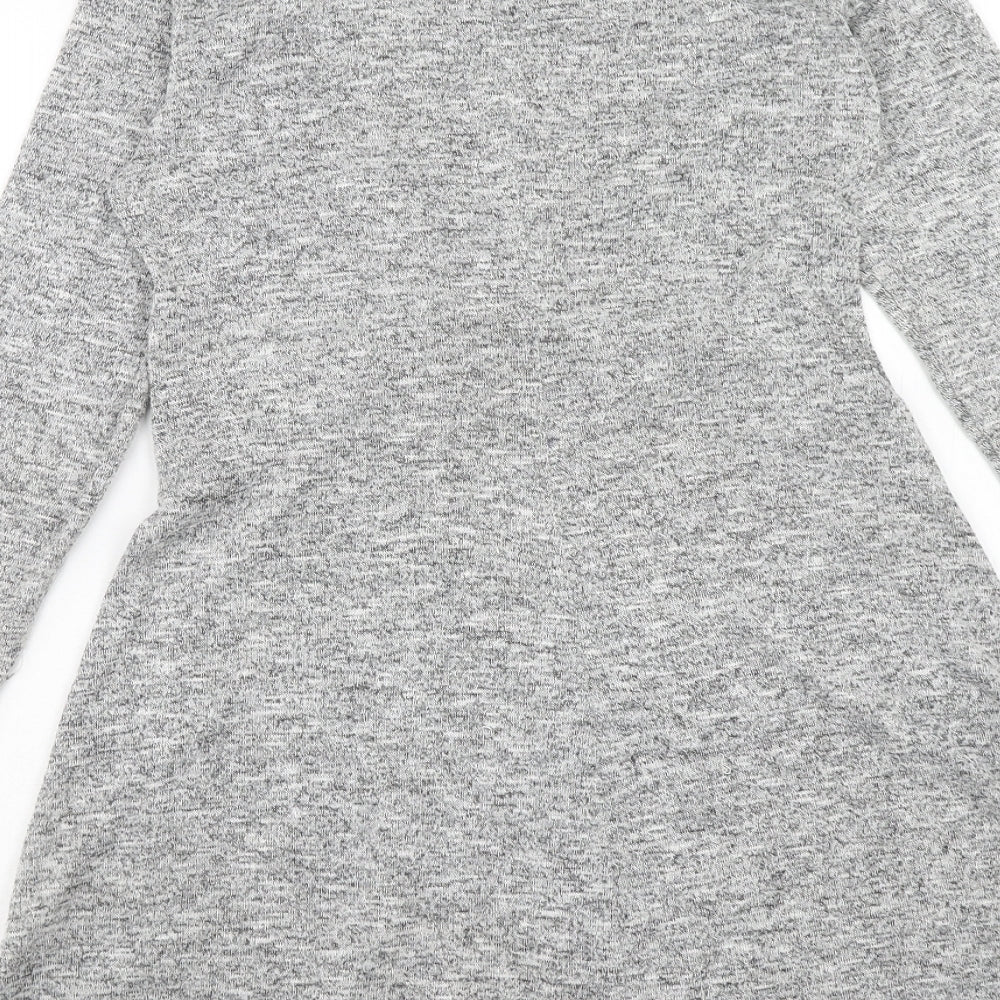 Dorothy Perkins Womens Grey Polyester Trapeze & Swing Size 10 Round Neck Pullover