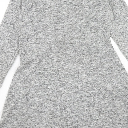 Dorothy Perkins Womens Grey Polyester Trapeze & Swing Size 10 Round Neck Pullover
