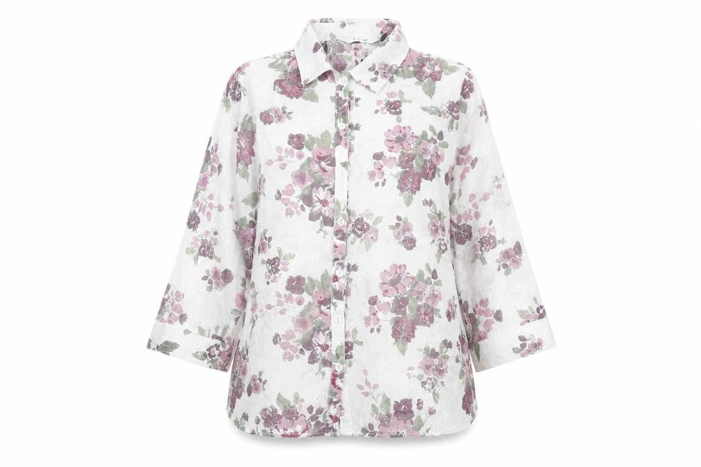 Womens UK Size 10 EWM Purple Basic Button-Up