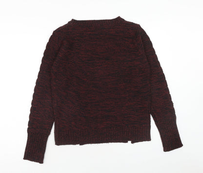 QED London Womens Red Round Neck Acrylic Pullover Jumper Size L