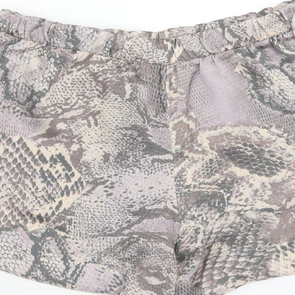New Look Womens Grey Animal Print Polyester Hot Pants Shorts Size 8 Regular Pull On - Snakeskin Pattern