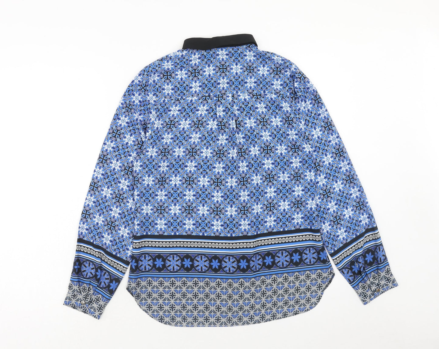 Womens UK Size 10 Papaya Blue Basic Blouse