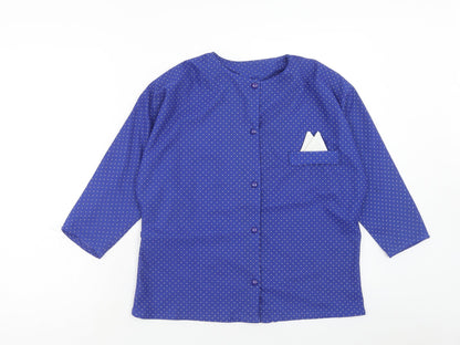 Womens UK Size 12 Preworn Blue Basic Button-Up