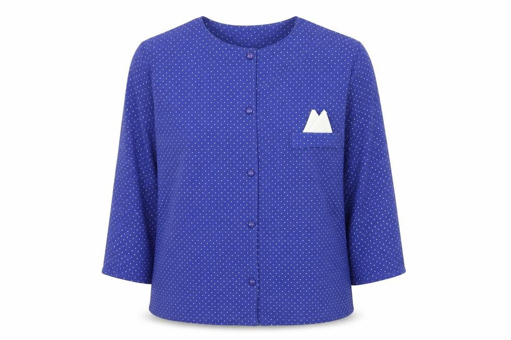 Womens UK Size 12 Preworn Blue Basic Button-Up