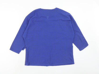 Womens UK Size 12 Preworn Blue Basic Button-Up