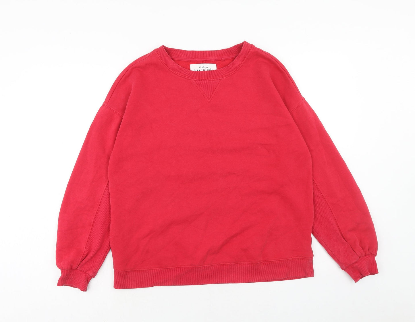 Weekend Essentials Womens Red Cotton Pullover Sweatshirt Size M Pullover