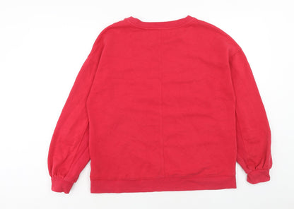 Weekend Essentials Womens Red Cotton Pullover Sweatshirt Size M Pullover