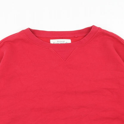 Weekend Essentials Womens Red Cotton Pullover Sweatshirt Size M Pullover