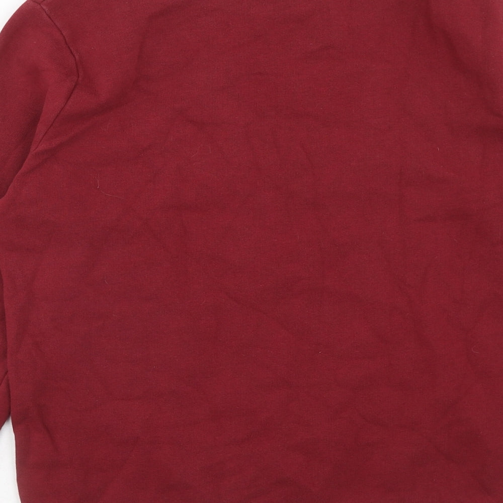 Primark Womens Red Cotton Pullover Sweatshirt Size M Pullover - Oh Bother!, Size 12-14