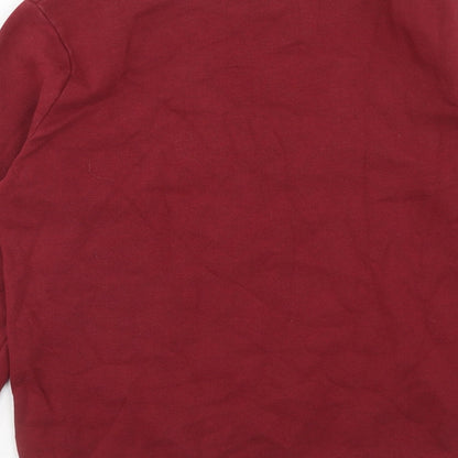 Primark Womens Red Cotton Pullover Sweatshirt Size M Pullover - Oh Bother!, Size 12-14