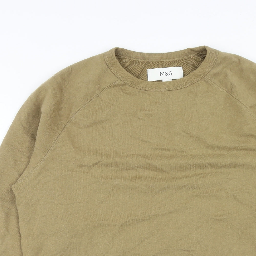 Mens UK Size S Marks and Spencer Green Pullover Sweatshirt