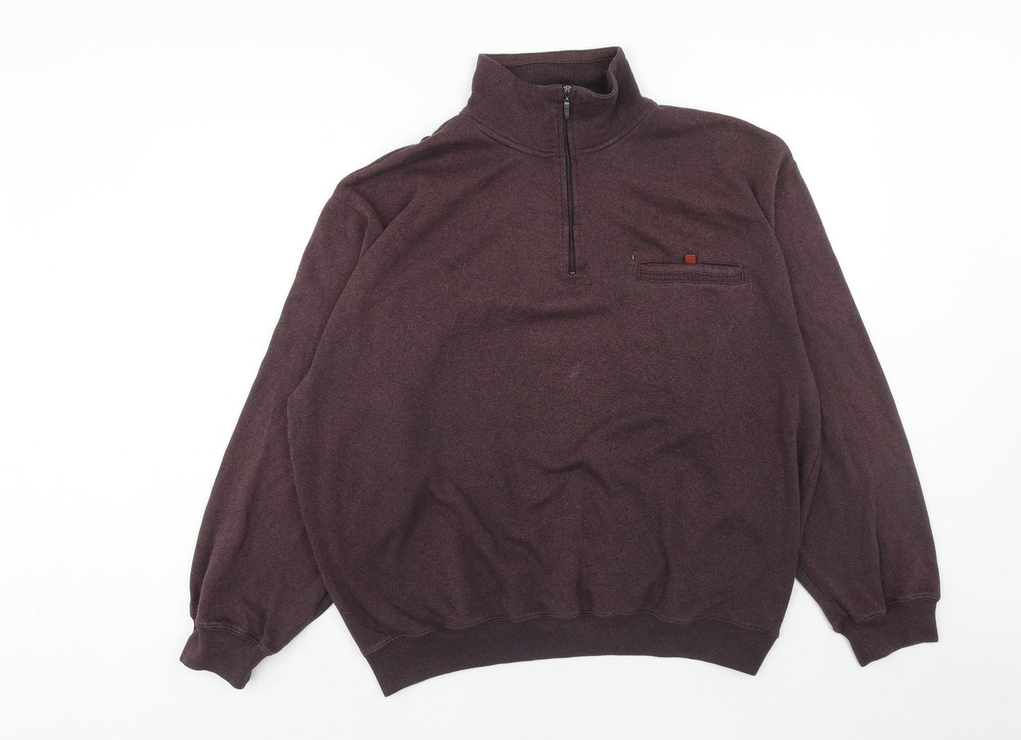Belikia Mens Purple Herringbone Cotton Pullover Sweatshirt Size L