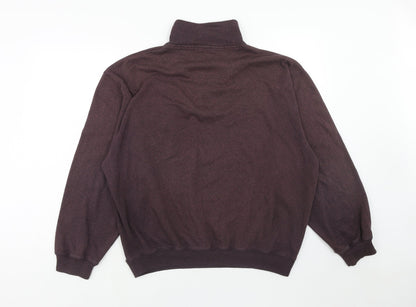 Belikia Mens Purple Herringbone Cotton Pullover Sweatshirt Size L