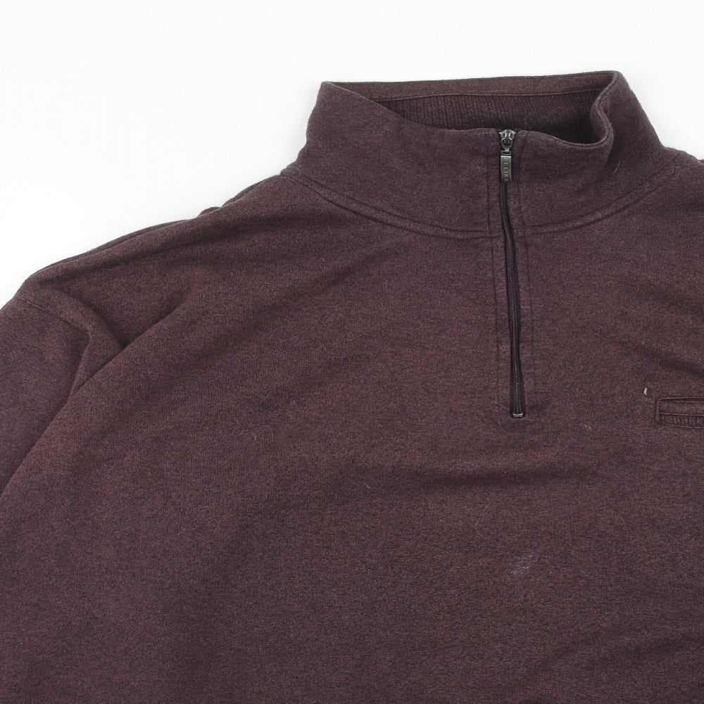 Belikia Mens Purple Herringbone Cotton Pullover Sweatshirt Size L