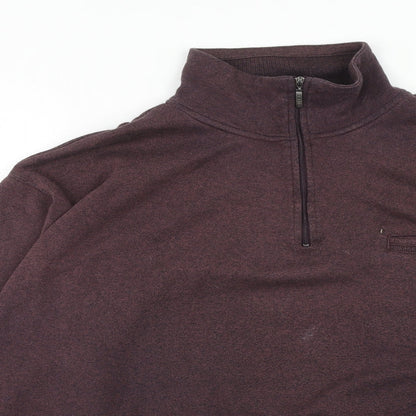 Belikia Mens Purple Herringbone Cotton Pullover Sweatshirt Size L