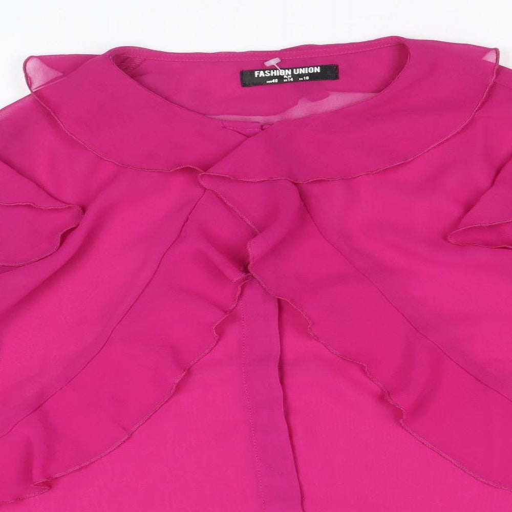 Womens UK Size 18 Fashion Nova Pink Basic Blouse