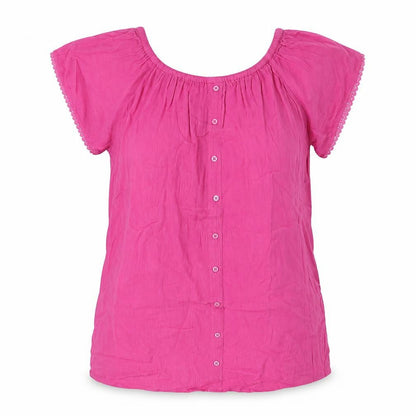 Womens UK Size XL Just Elegance Pink Basic Blouse