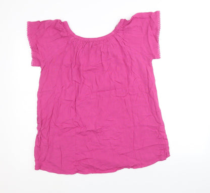 Womens UK Size XL Just Elegance Pink Basic Blouse