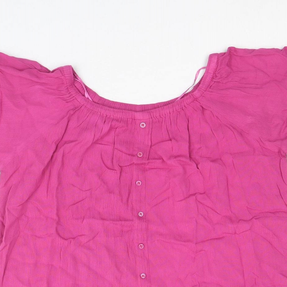 Womens UK Size XL Just Elegance Pink Basic Blouse