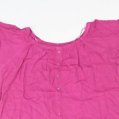 Womens UK Size XL Just Elegance Pink Basic Blouse