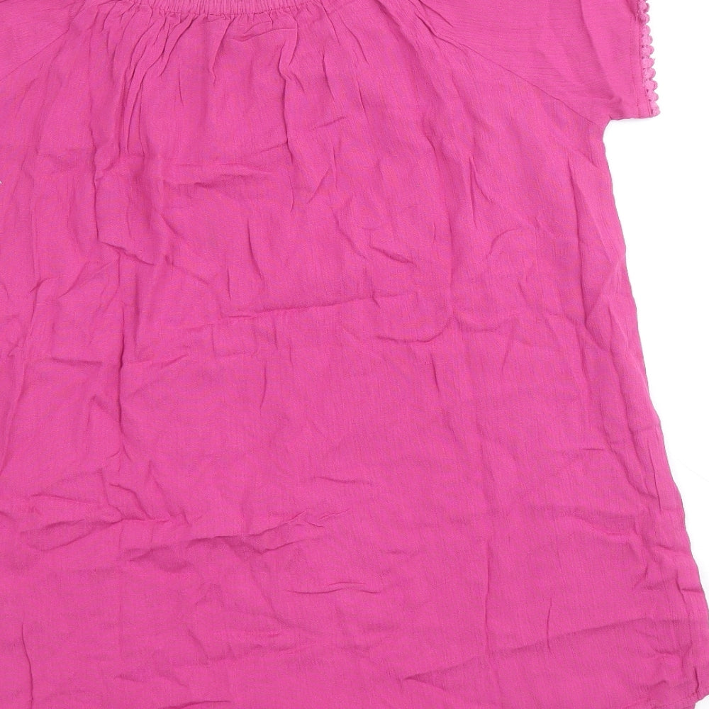 Womens UK Size XL Just Elegance Pink Basic Blouse