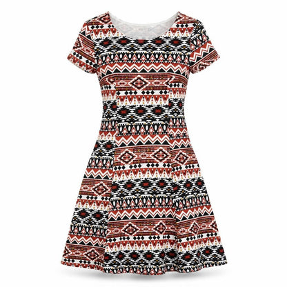 Divided by H&M Womens Multicoloured Geometric Polyester Fit & Flare Size 8 Round Neck Pullover