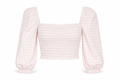 Womens UK Size 6 Nasty Gal Pink Cropped Blouse