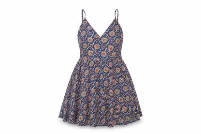 Gap Womens Multicoloured Floral Viscose Fit & Flare Size M V-Neck Pullover