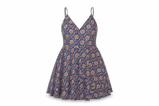 Gap Womens Multicoloured Floral Viscose Fit & Flare Size M V-Neck Pullover