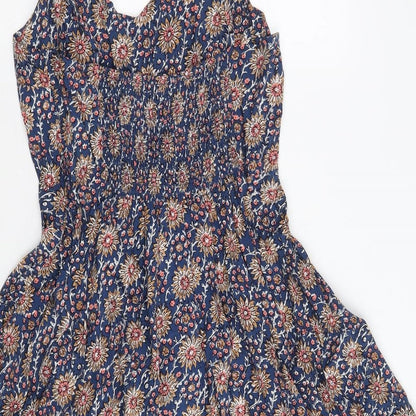 Gap Womens Multicoloured Floral Viscose Fit & Flare Size M V-Neck Pullover