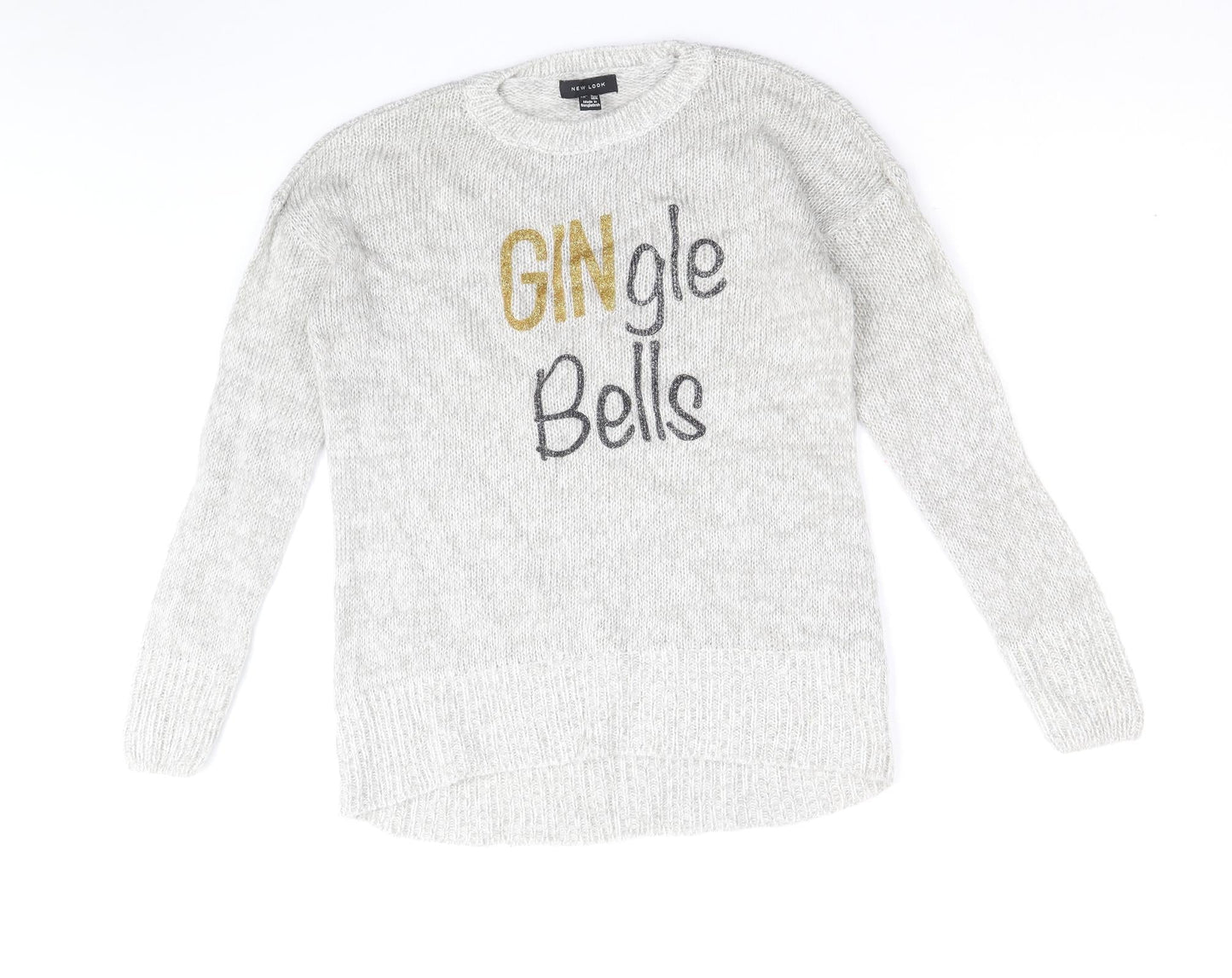 Womens UK Size S New Look Grey Pullover Jumper