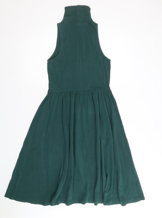 ASOS Womens Green Cotton Tank Dress Size 8 Roll Neck Pullover