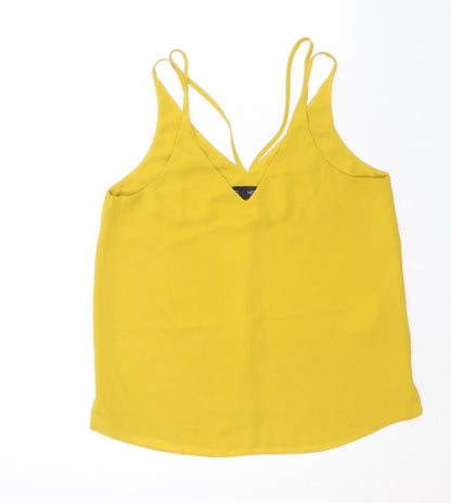Womens UK Size 10 Topshop Yellow Basic Tank