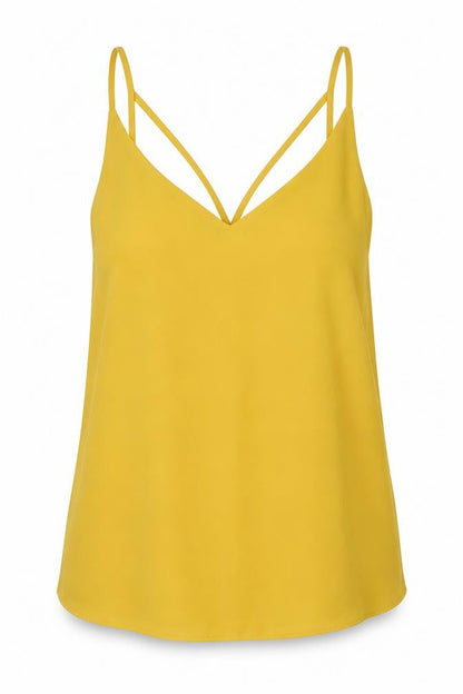 Womens UK Size 10 Topshop Yellow Basic Tank